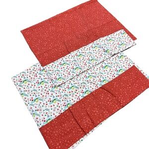 Adorable Standard Pillow Set 2 Cotton Lilypad Frog Print